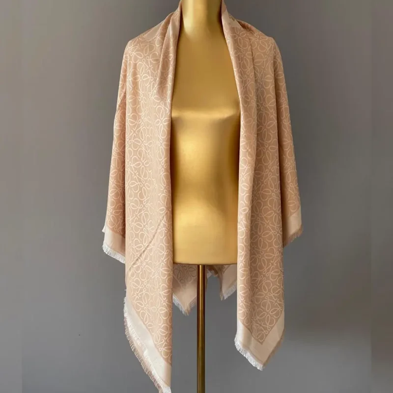 Loewe Anagrams Wools & Cashmere Shawl & Scarf 375-1