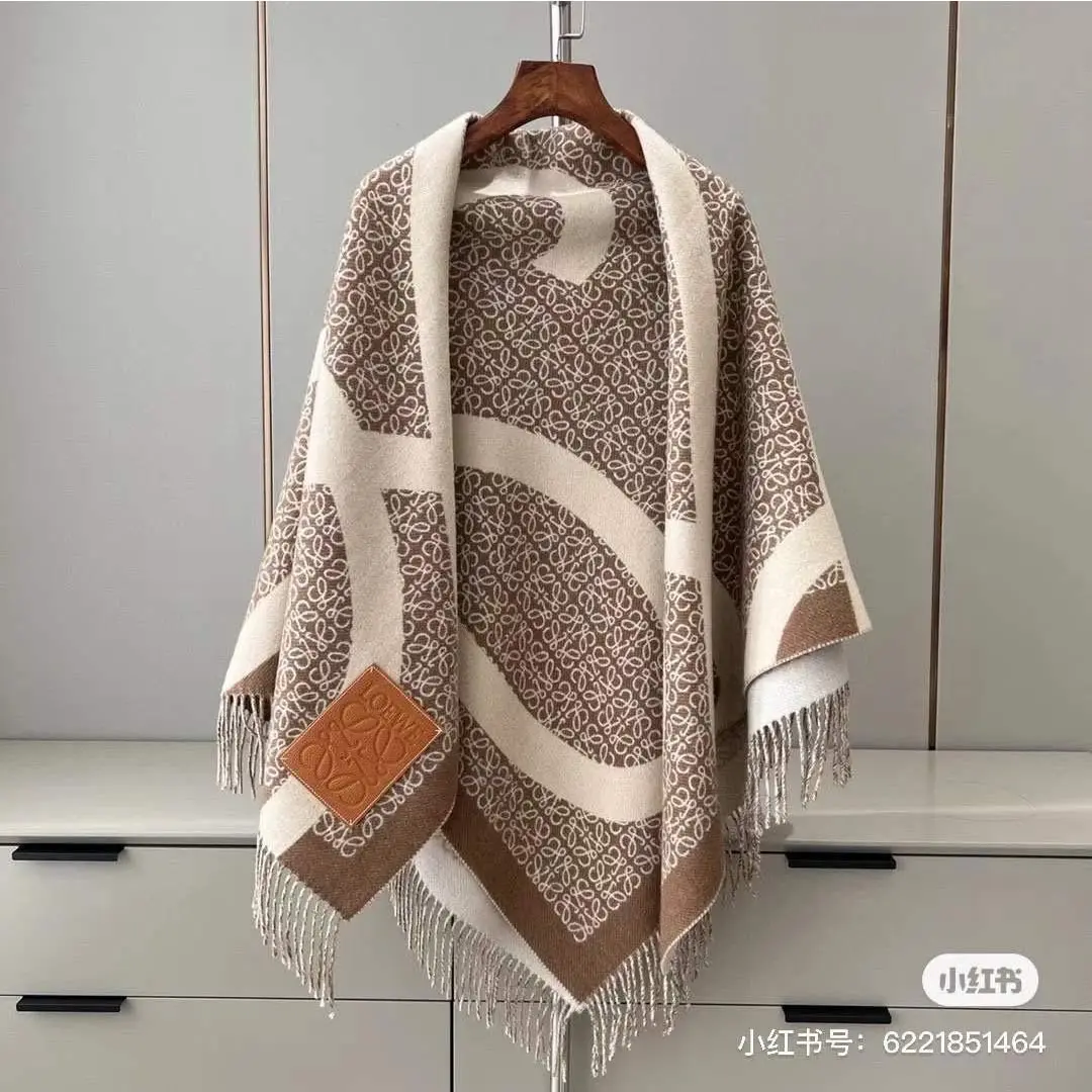 Loewe Anagrams Wools & Cashmere Shawl & Scarf 375-33